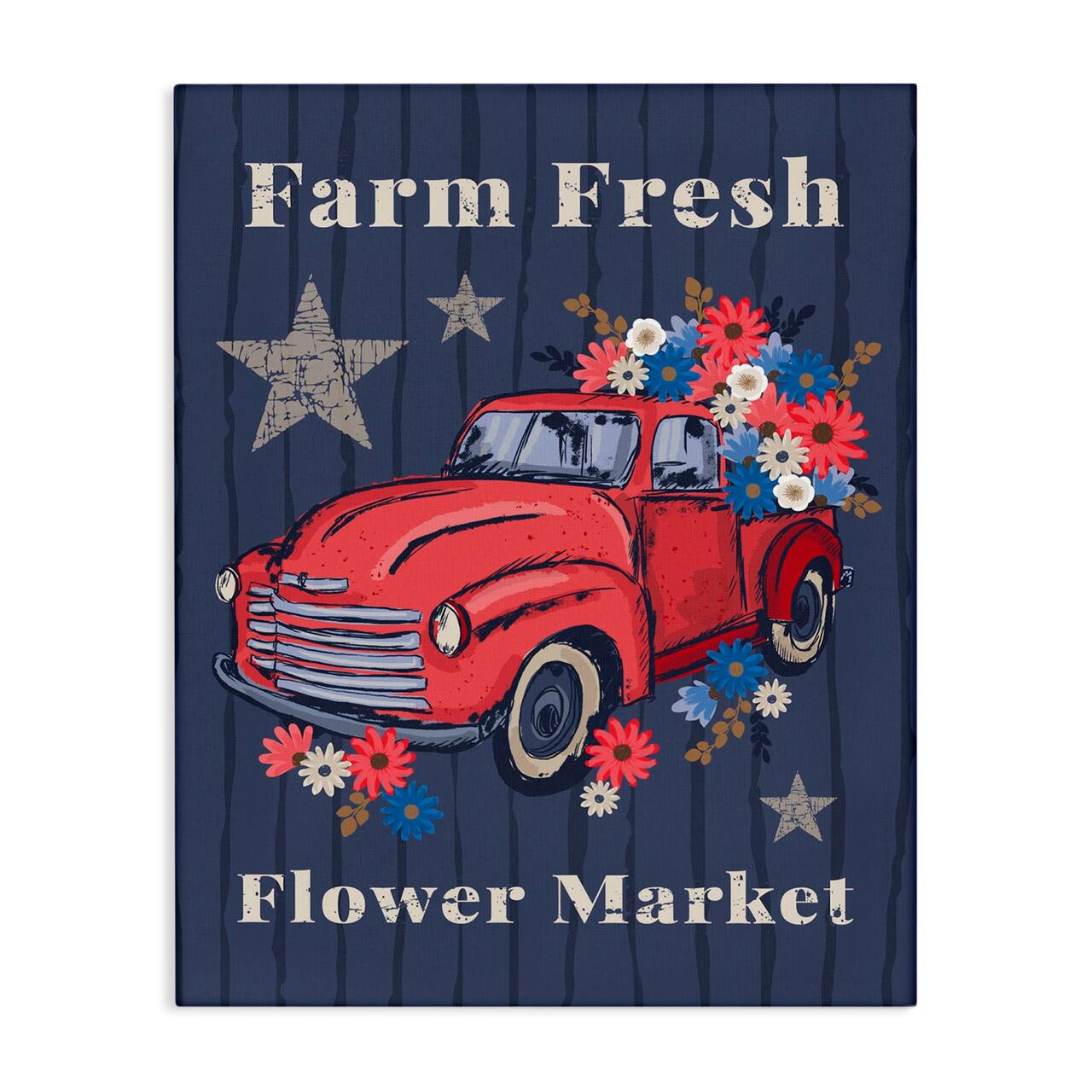 Stupell Industries Farm Fresh Patriotic Market Canvas Wall Art